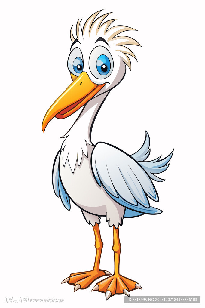 可爱卡通鹈鹕形象