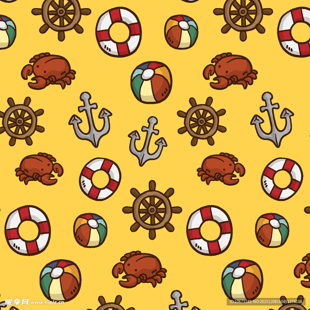 海洋主题卡通图案背景