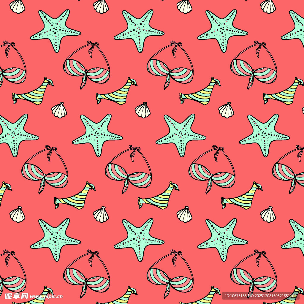 红色背景星星眼镜图案