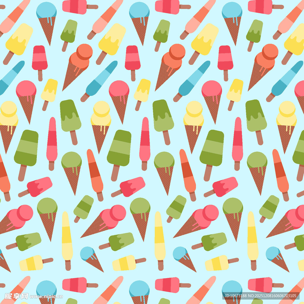多彩冰淇淋图案背景
