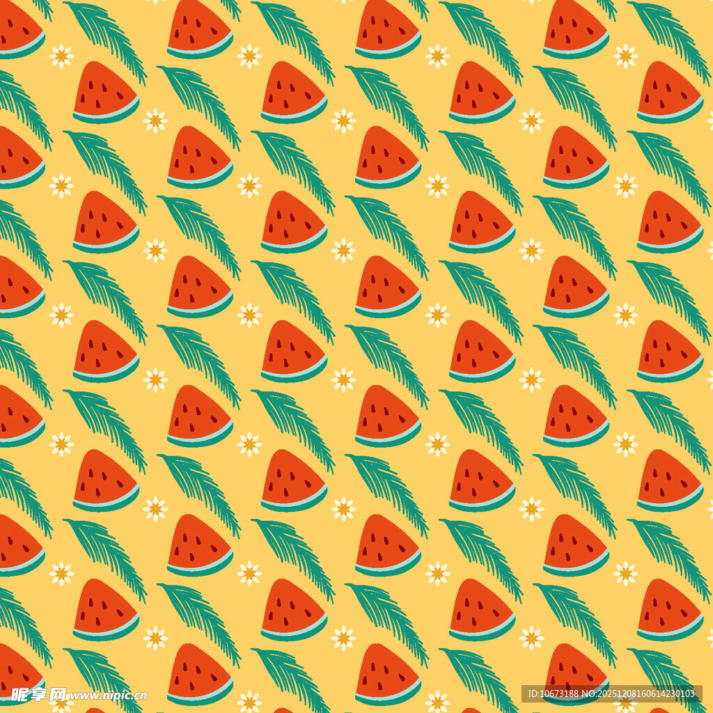 西瓜图案无缝背景纹理