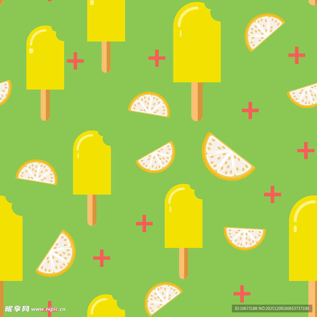柠檬冰棒图案背景