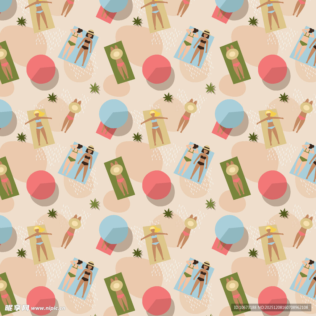 卡通太空元素无缝图案