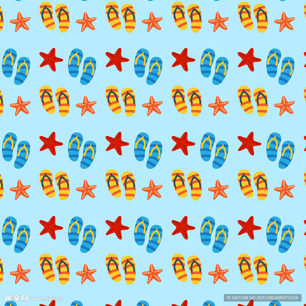 夏日沙滩拖鞋海星图案