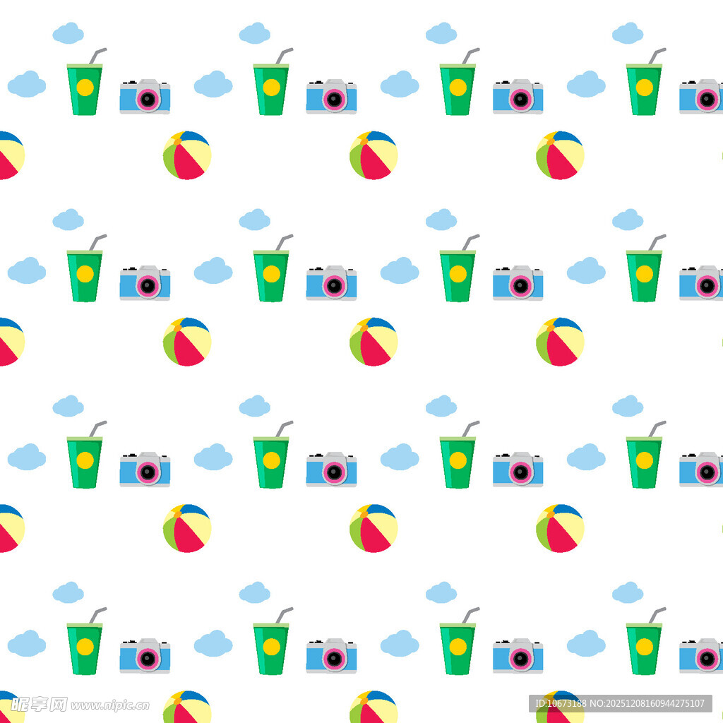 夏日饮品水果图案背景