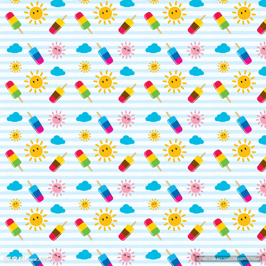 夏日缤纷图案背景