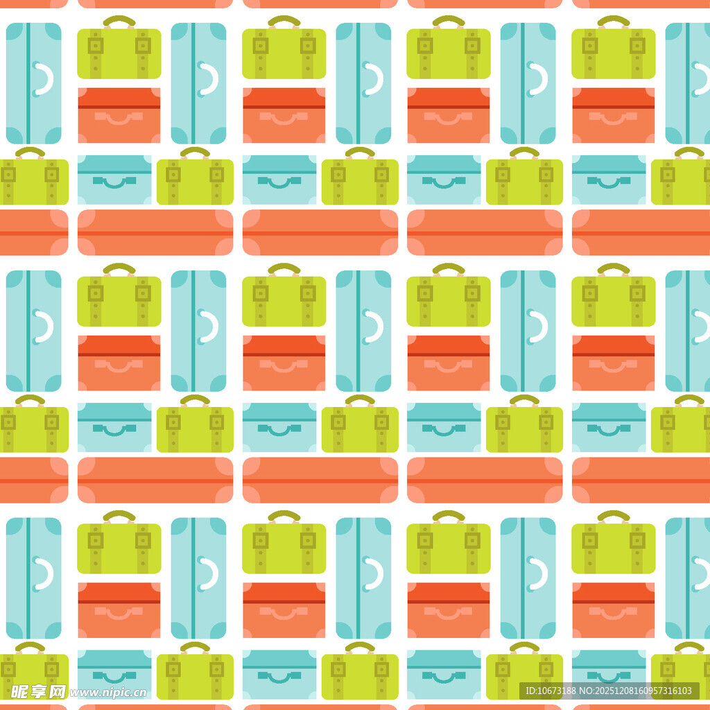 多彩旅行箱包图案设计