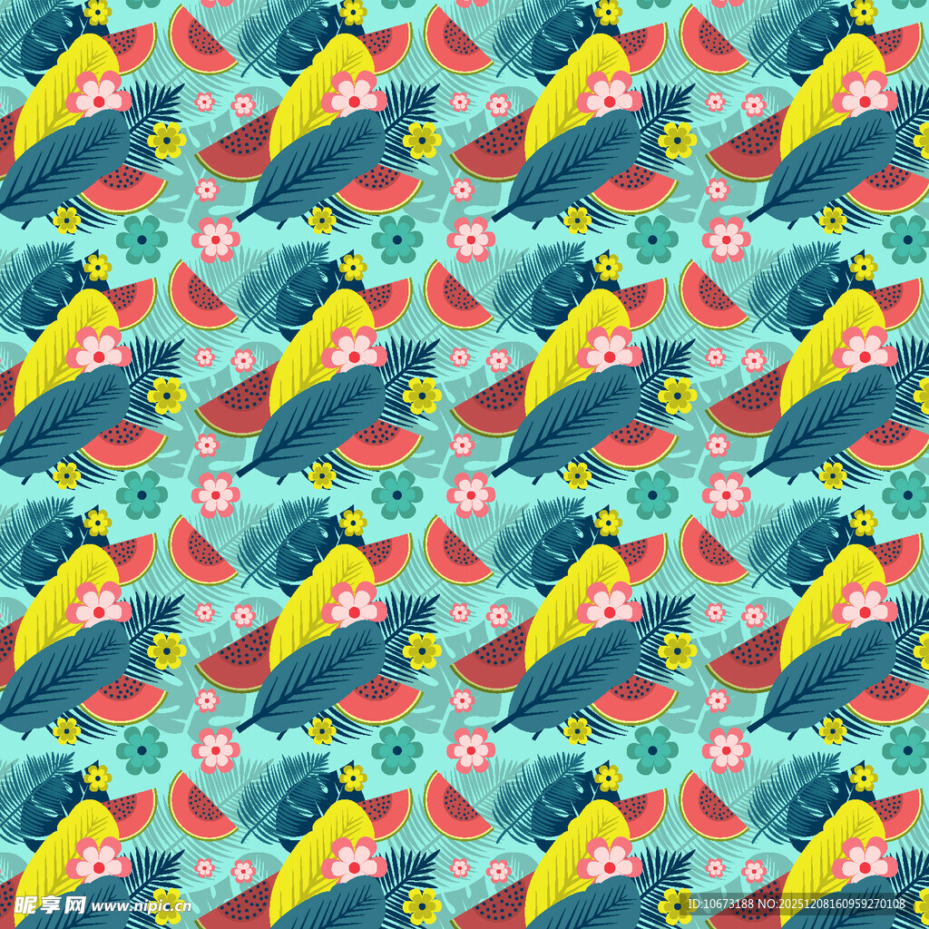 多彩水果图案无缝背景