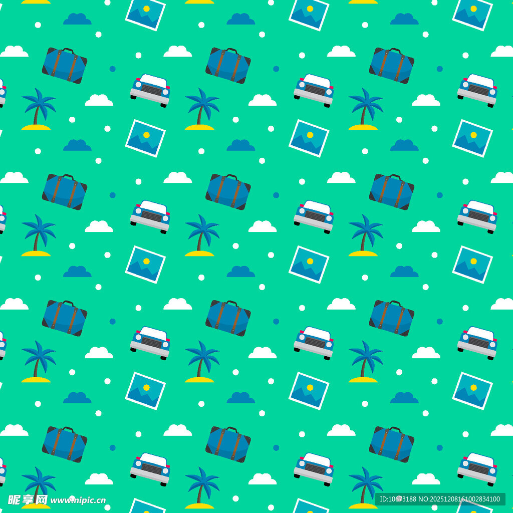 清新科技风电脑云朵图案