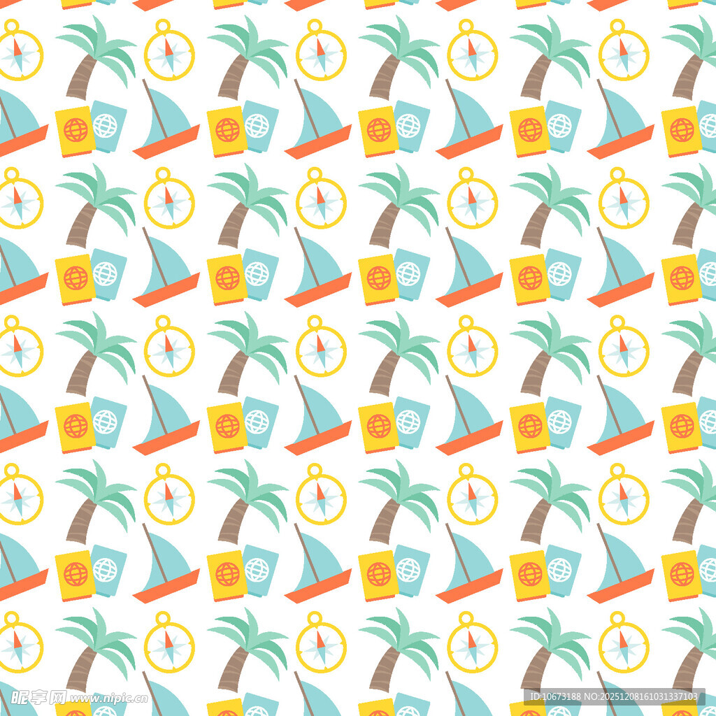 热带风情几何图案背景