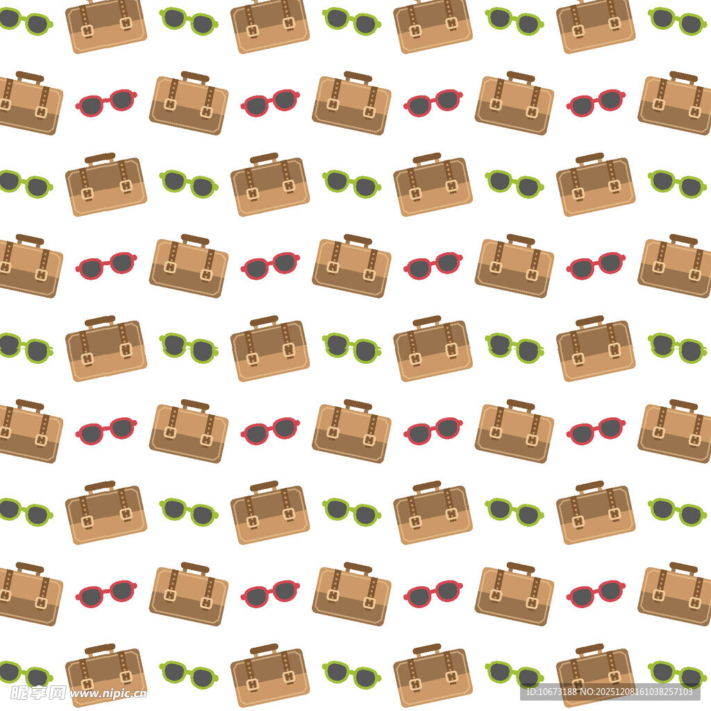 复古相机与饰品无缝图案