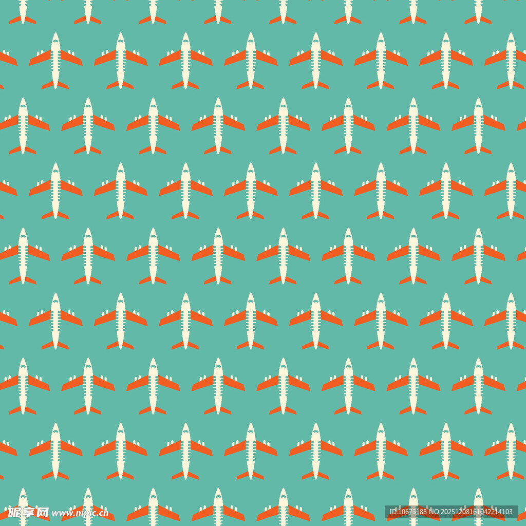 蓝底飞机图案无缝背景