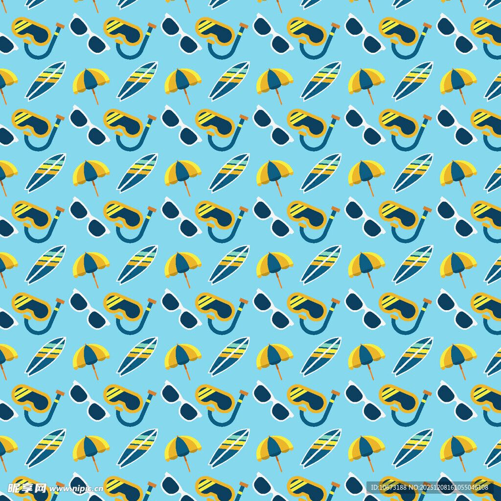 蓝色背景的雨伞图案设计