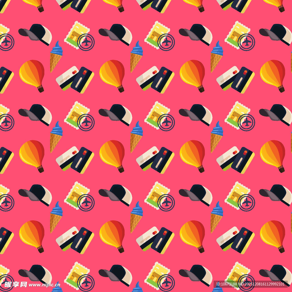 多彩时尚配饰无缝图案