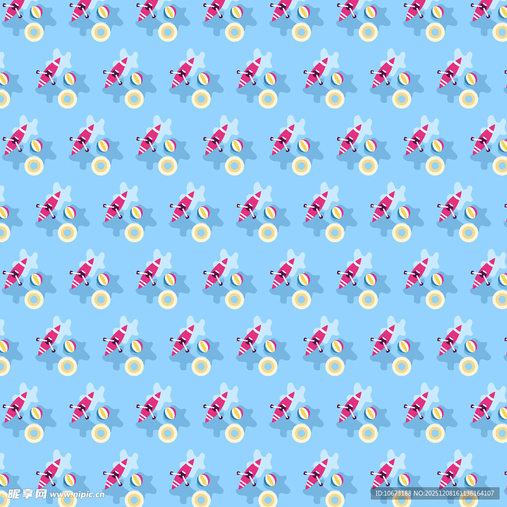 蓝色背景雪花圣诞元素图案