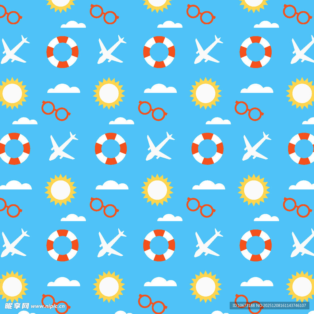 海洋主题无缝图案背景