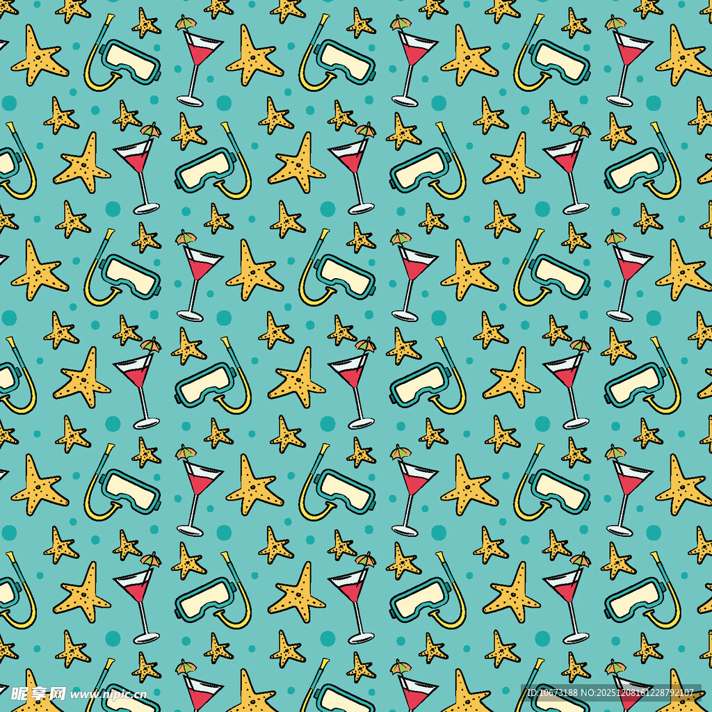 蓝底多彩几何图案纹理