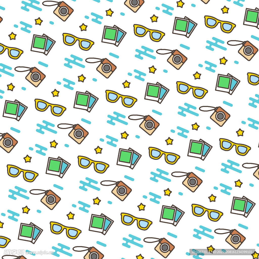卡通眼镜图案背景设计
