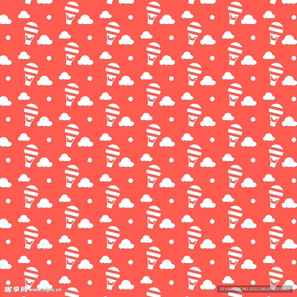 红色圣诞元素无缝图案