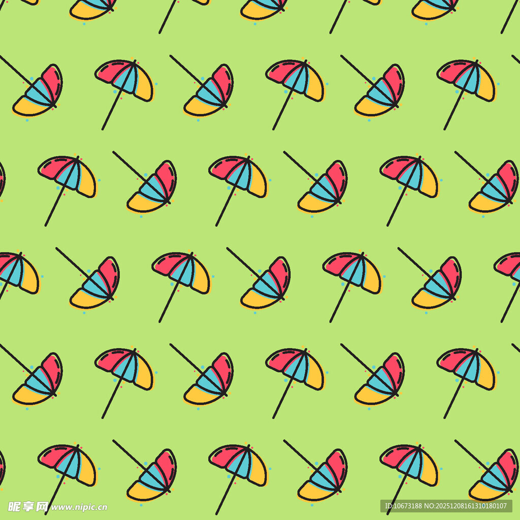 彩色雨伞图案背景