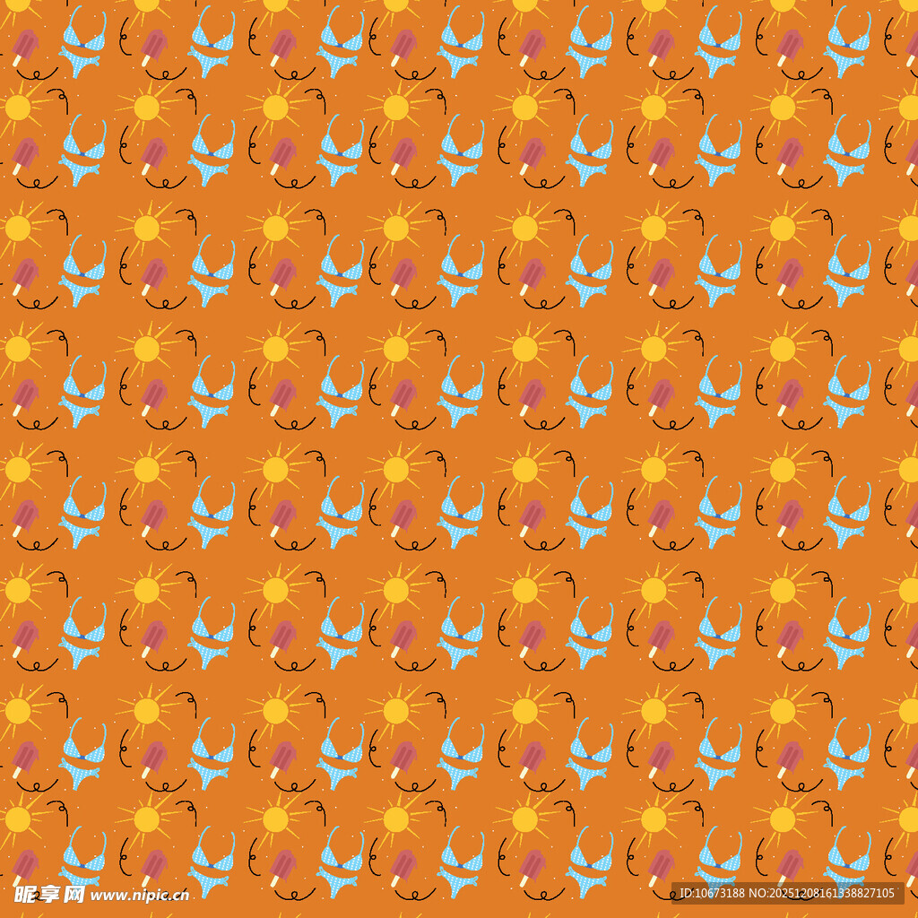 橙色底动物图案无缝背景