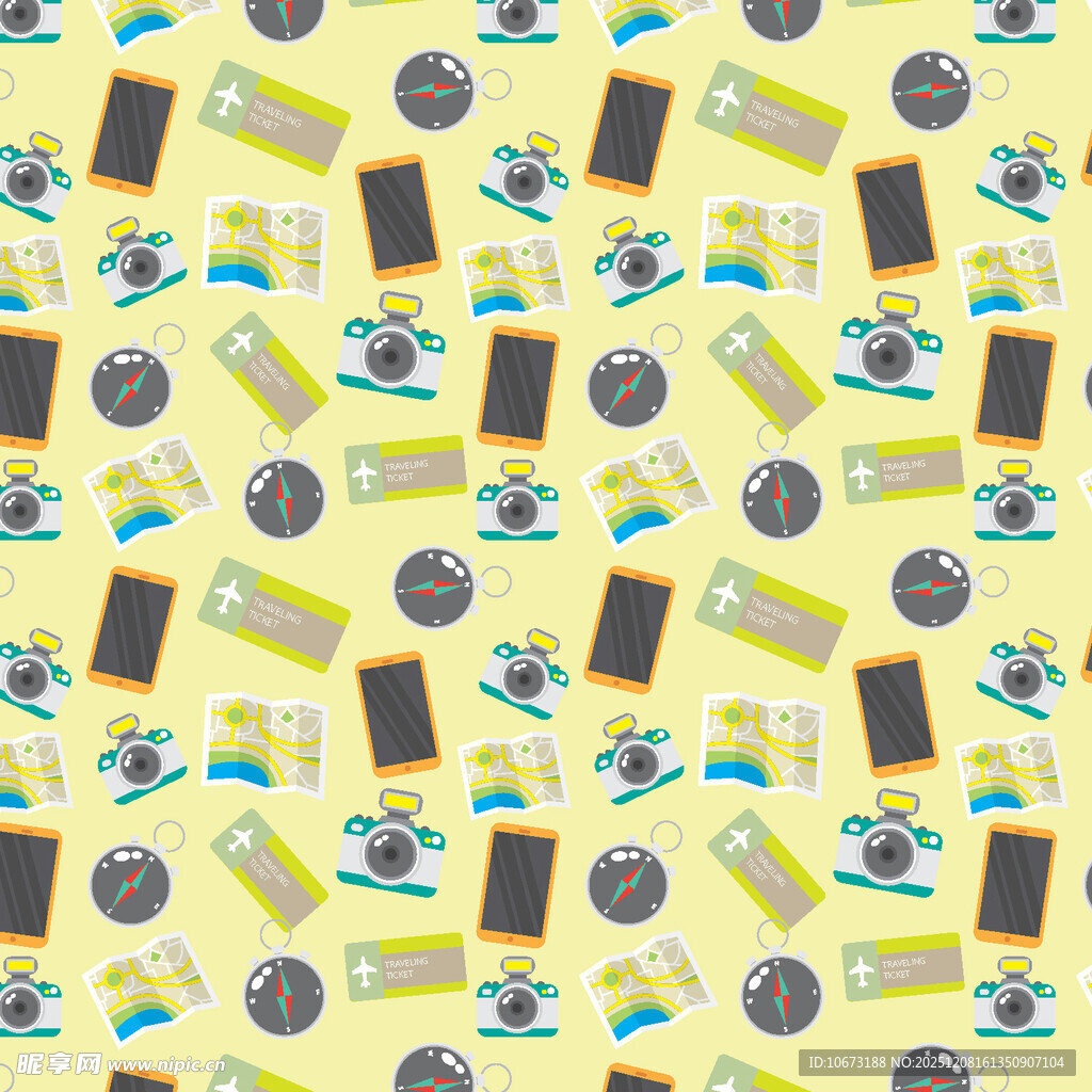 多彩电子设备图案背景