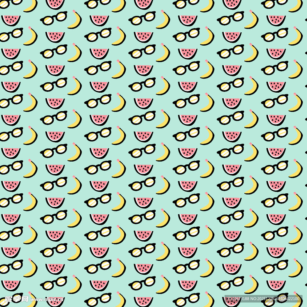 爱心香蕉图案背景纹理
