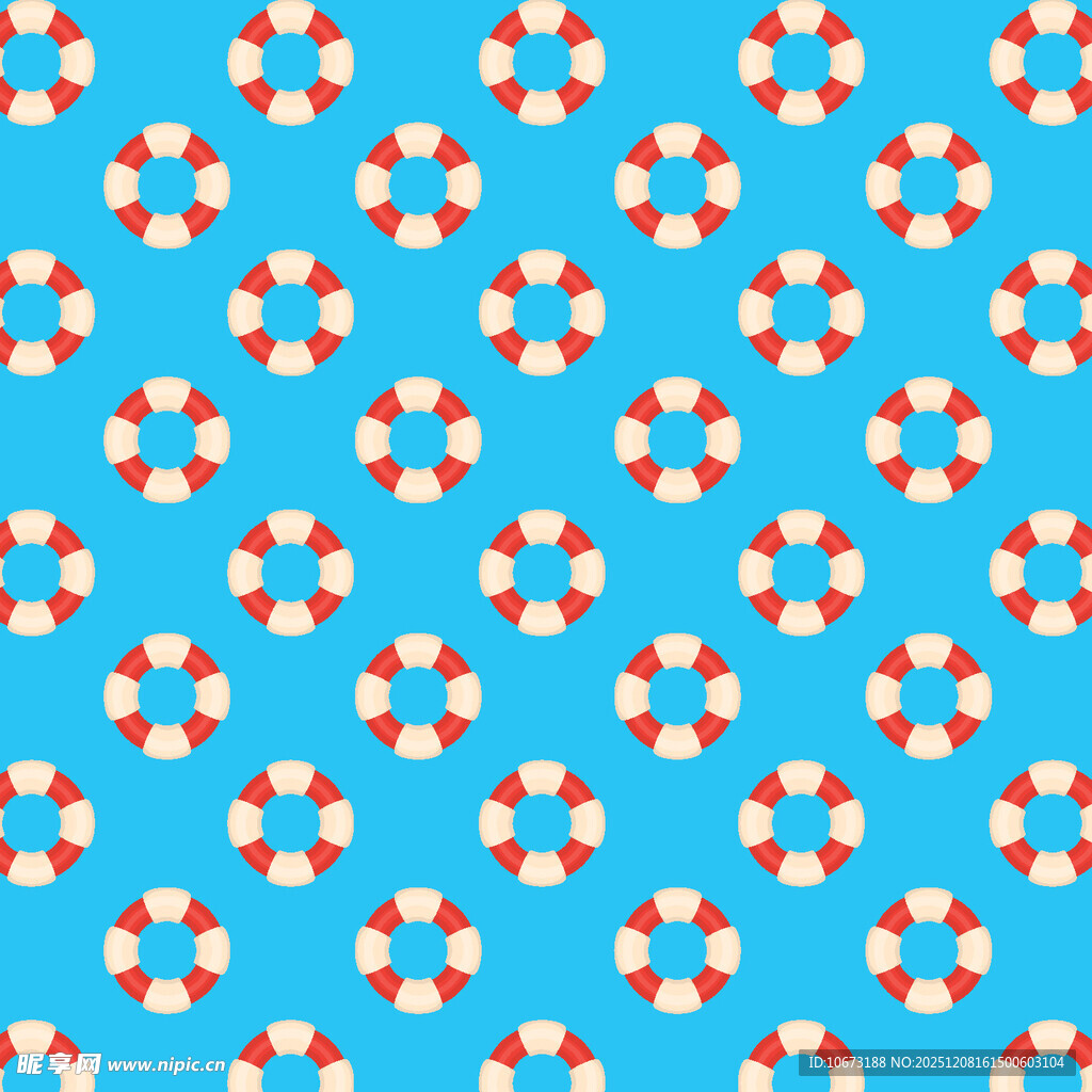 蓝色背景救生圈图案