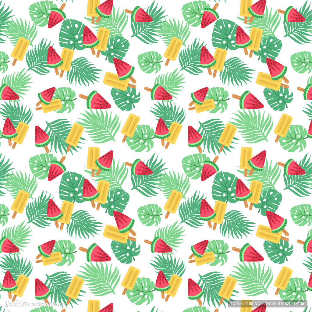 多彩水果图案无缝背景