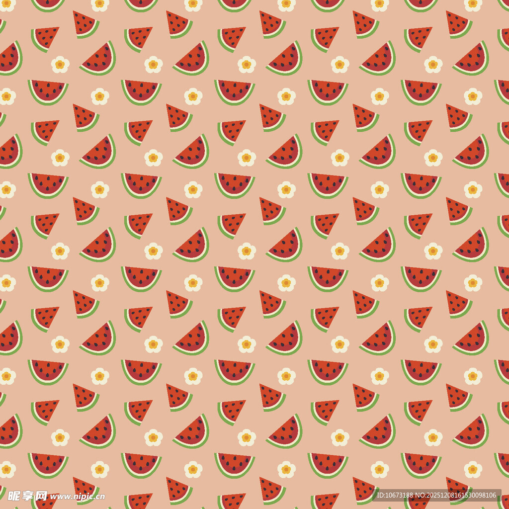 西瓜切片图案背景纹理