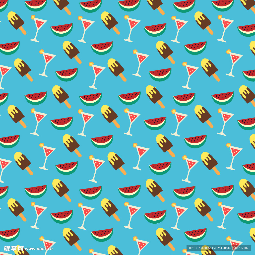 夏日饮品水果图案背景