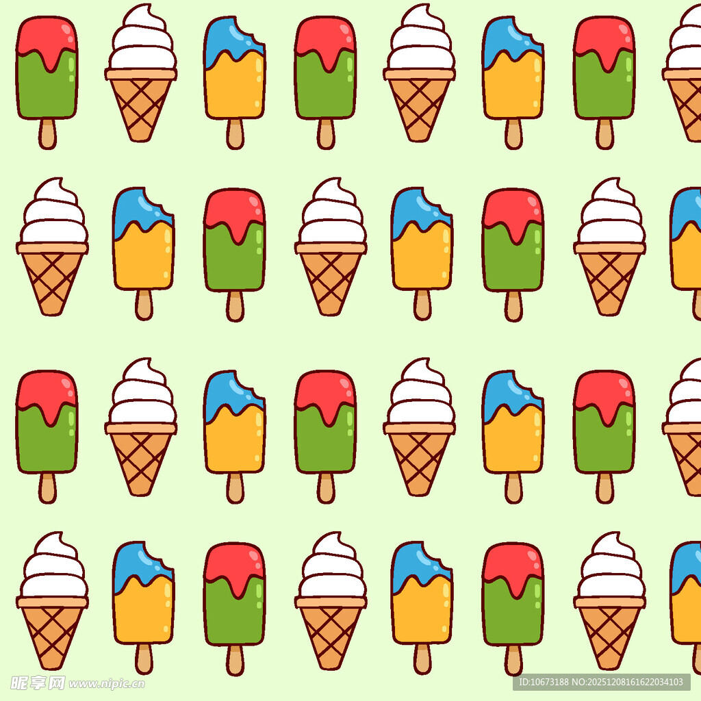 多彩冰淇淋图案背景