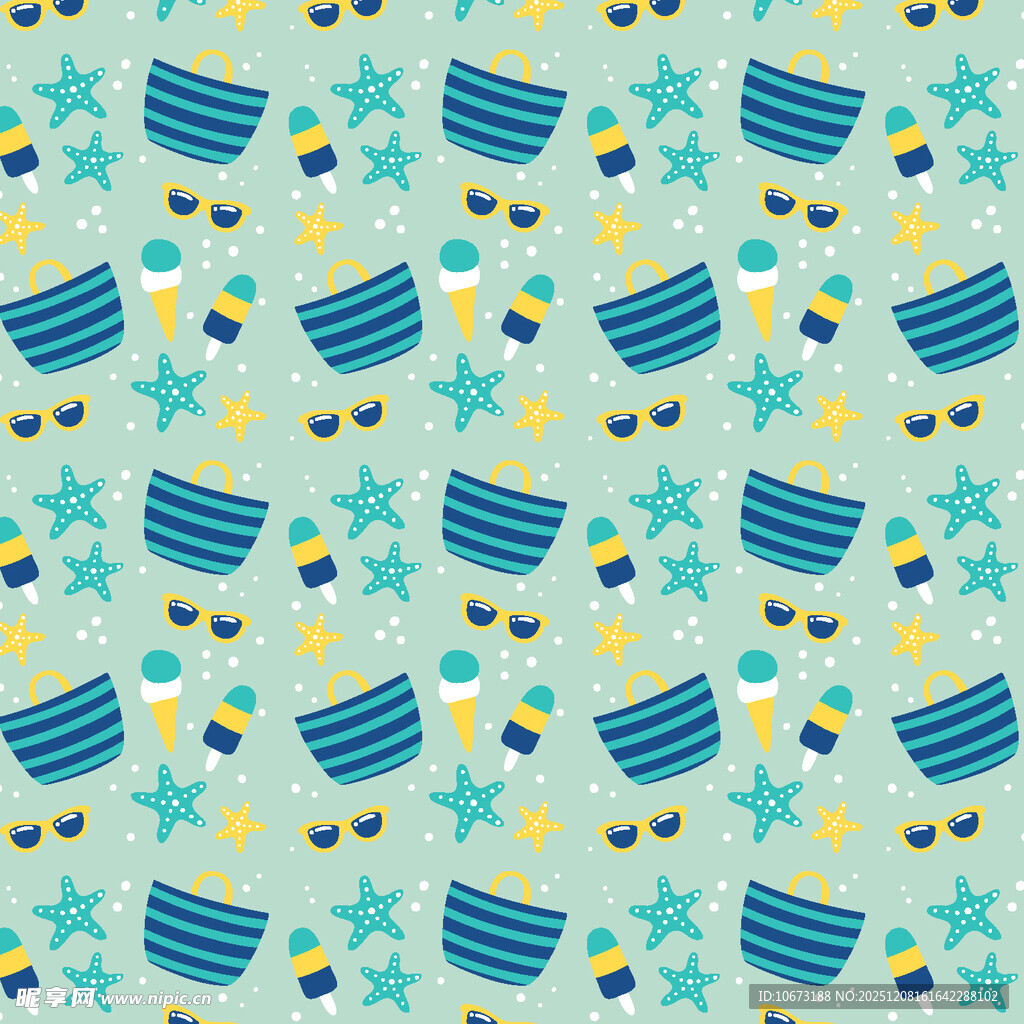 海洋风条纹星星图案背景