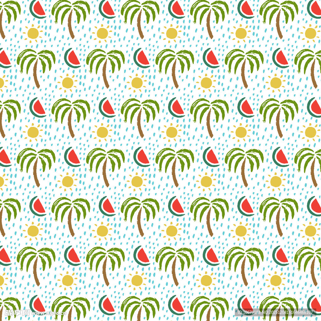夏日热带风情无缝图案