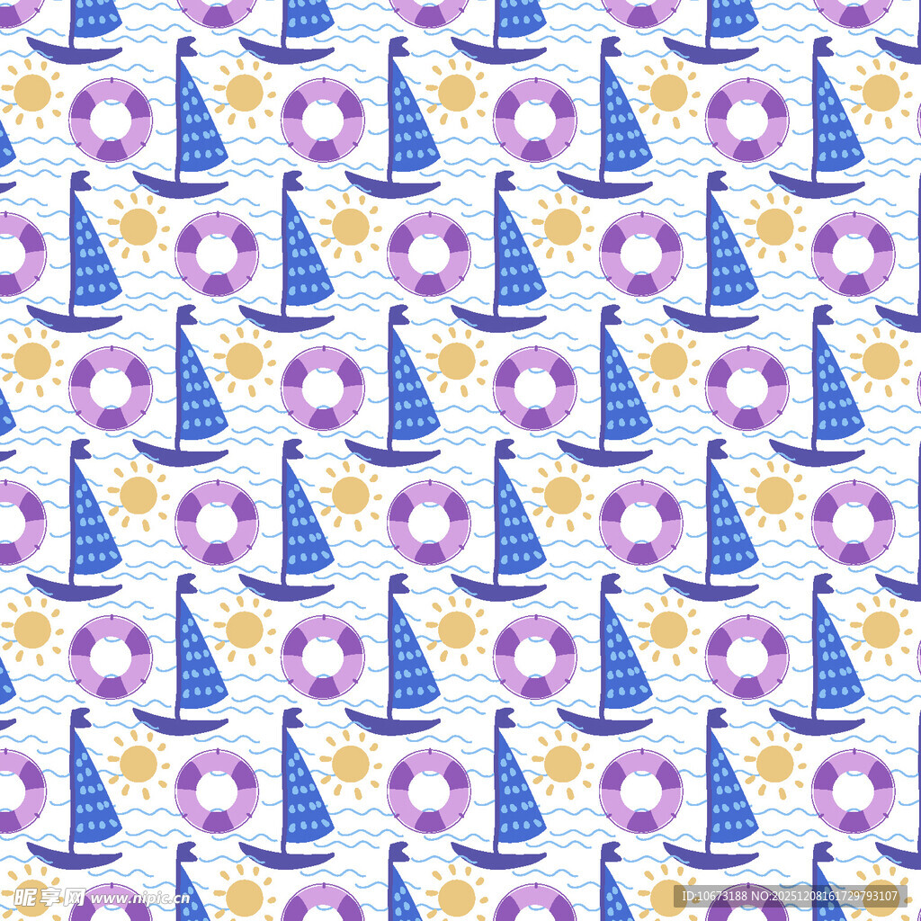航海主题无缝图案背景
