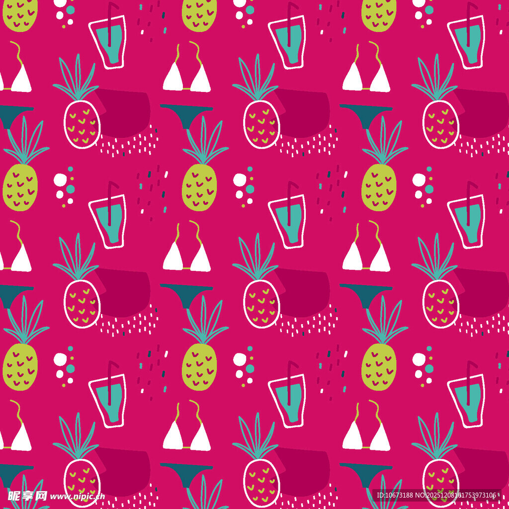 粉色水果图案无缝背景