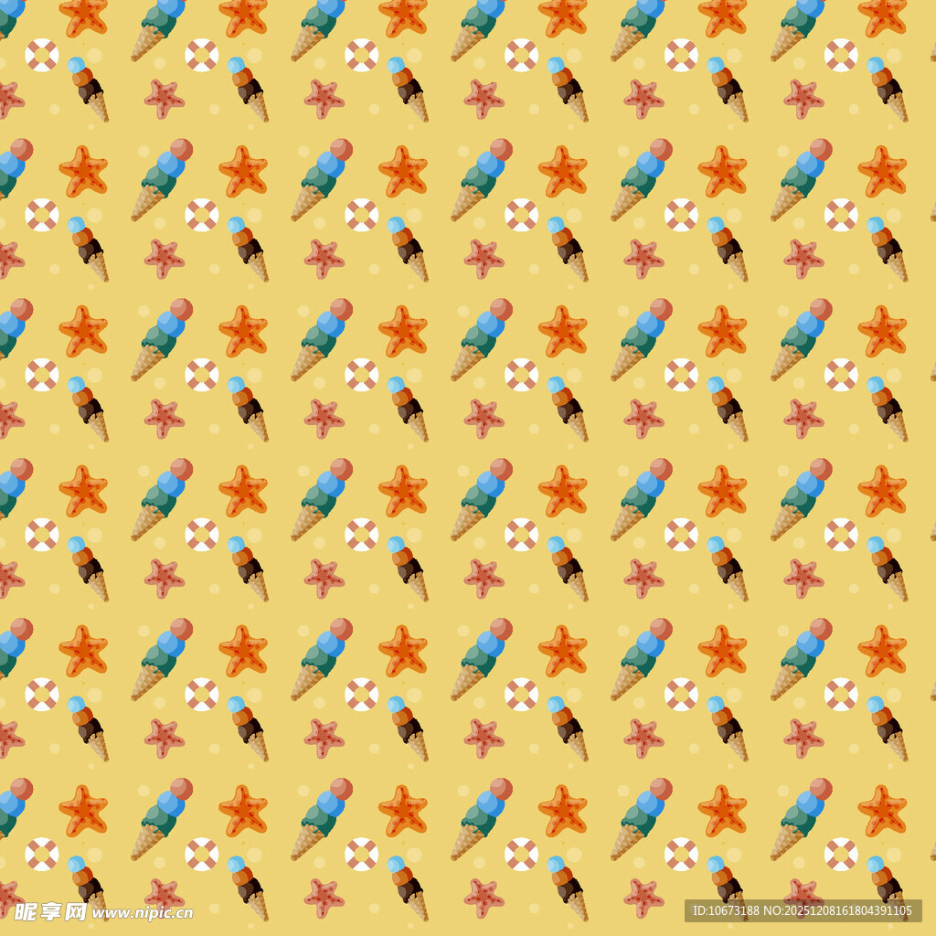 海星与贝壳图案背景纹理