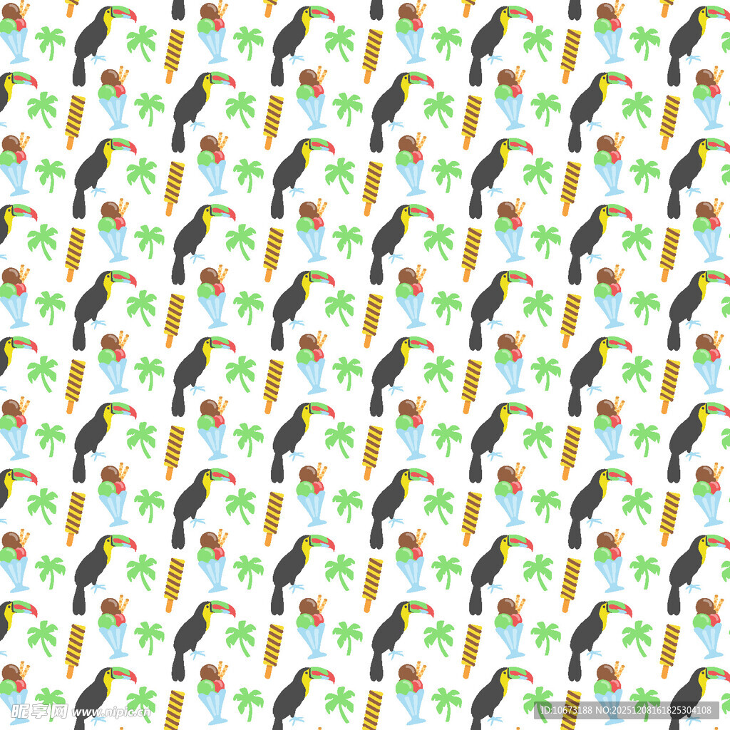 巨嘴鸟图案背景纹理
