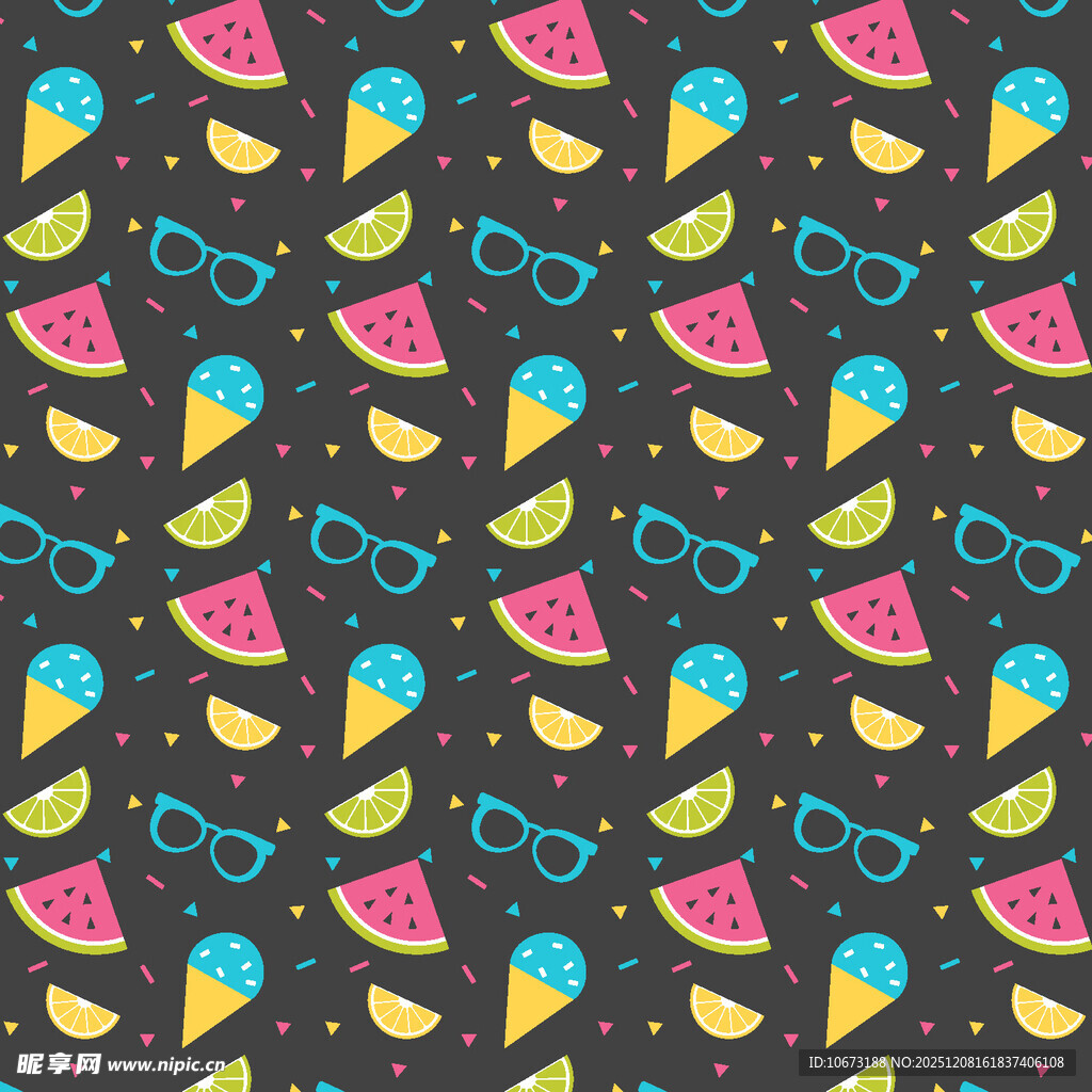 夏日水果眼镜图案背景