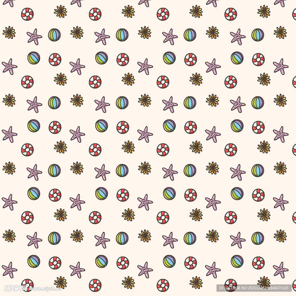多彩海星宝石图案背景