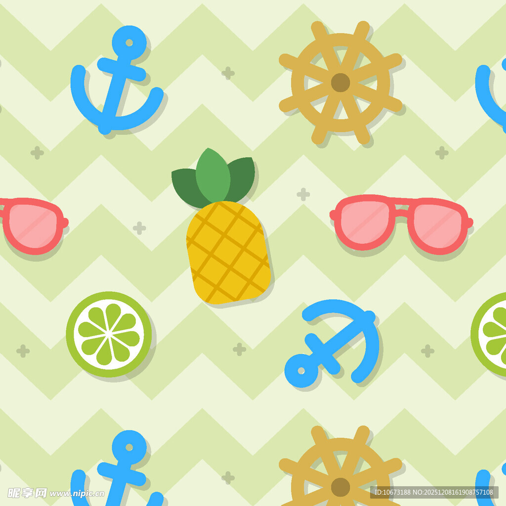 夏日海洋风图案元素