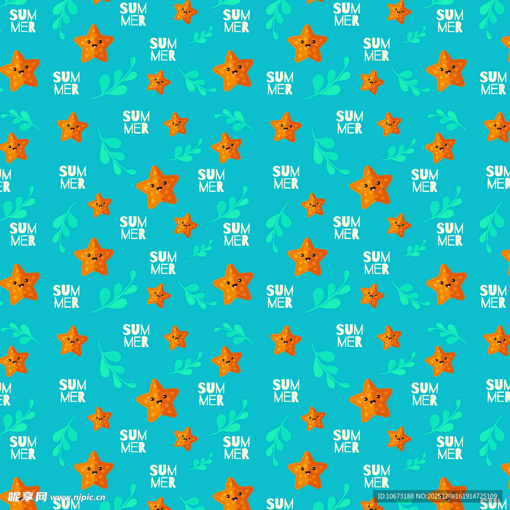 蓝底橙花图案背景纹理