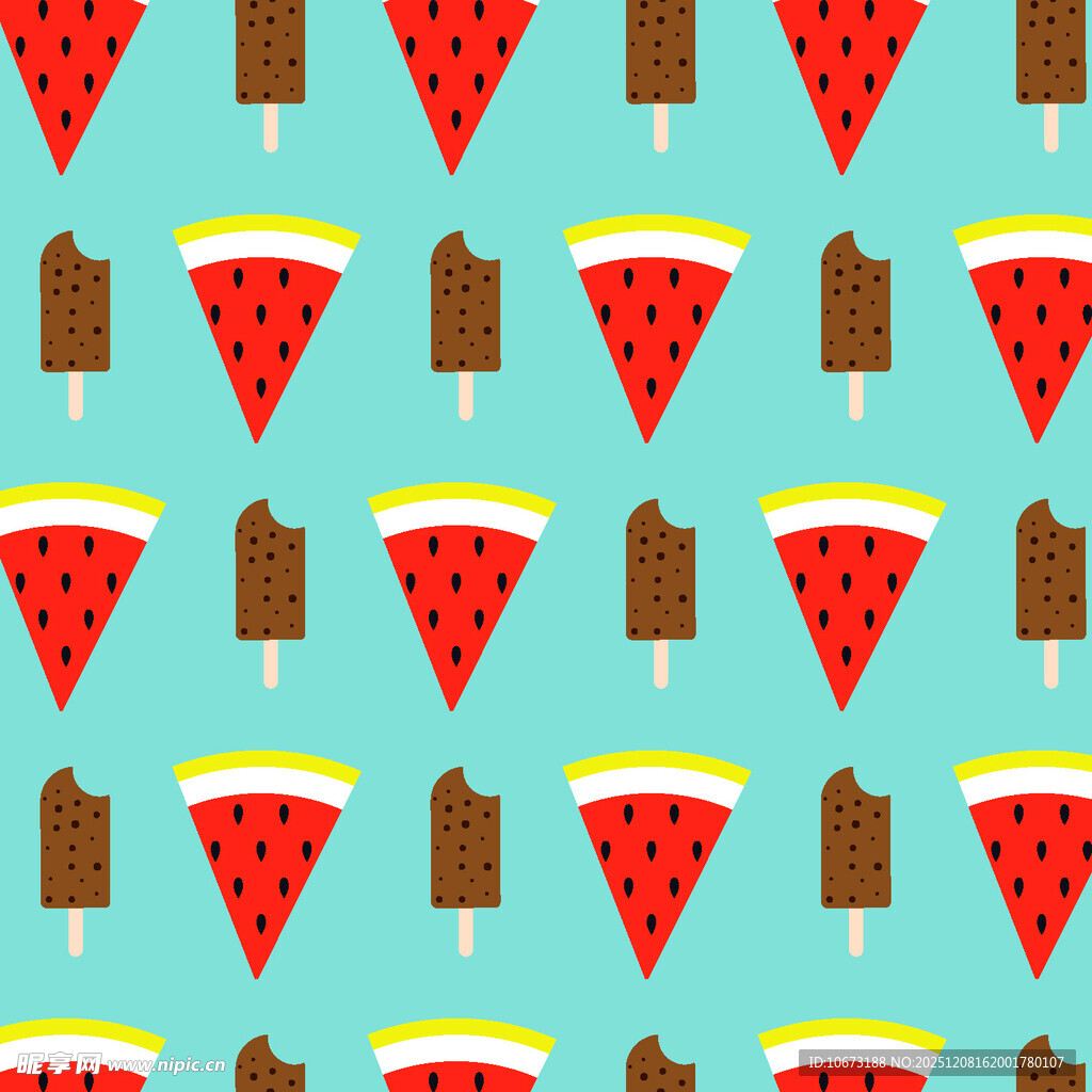西瓜冰淇淋图案背景