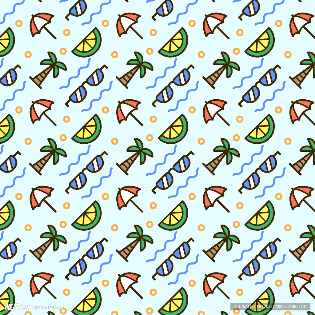 夏日度假风图案背景