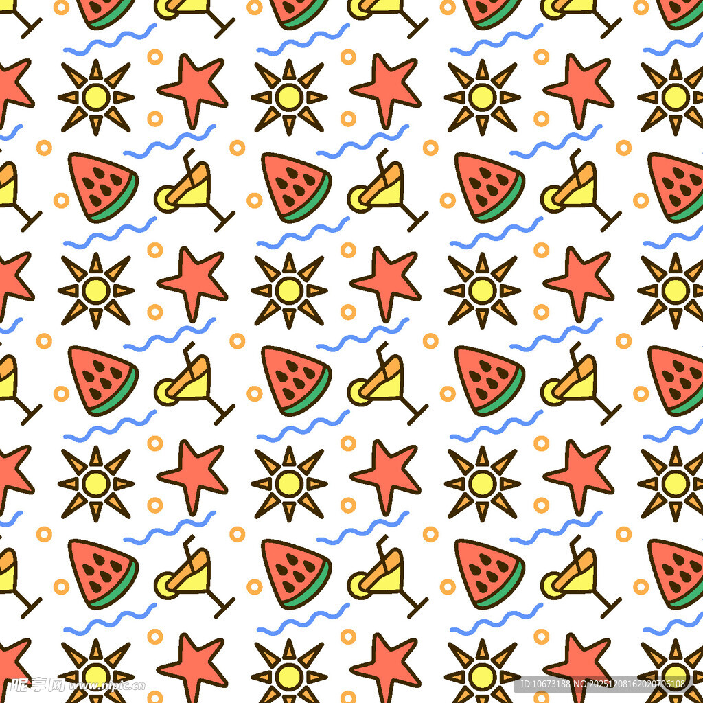 水果星星图案无缝背景