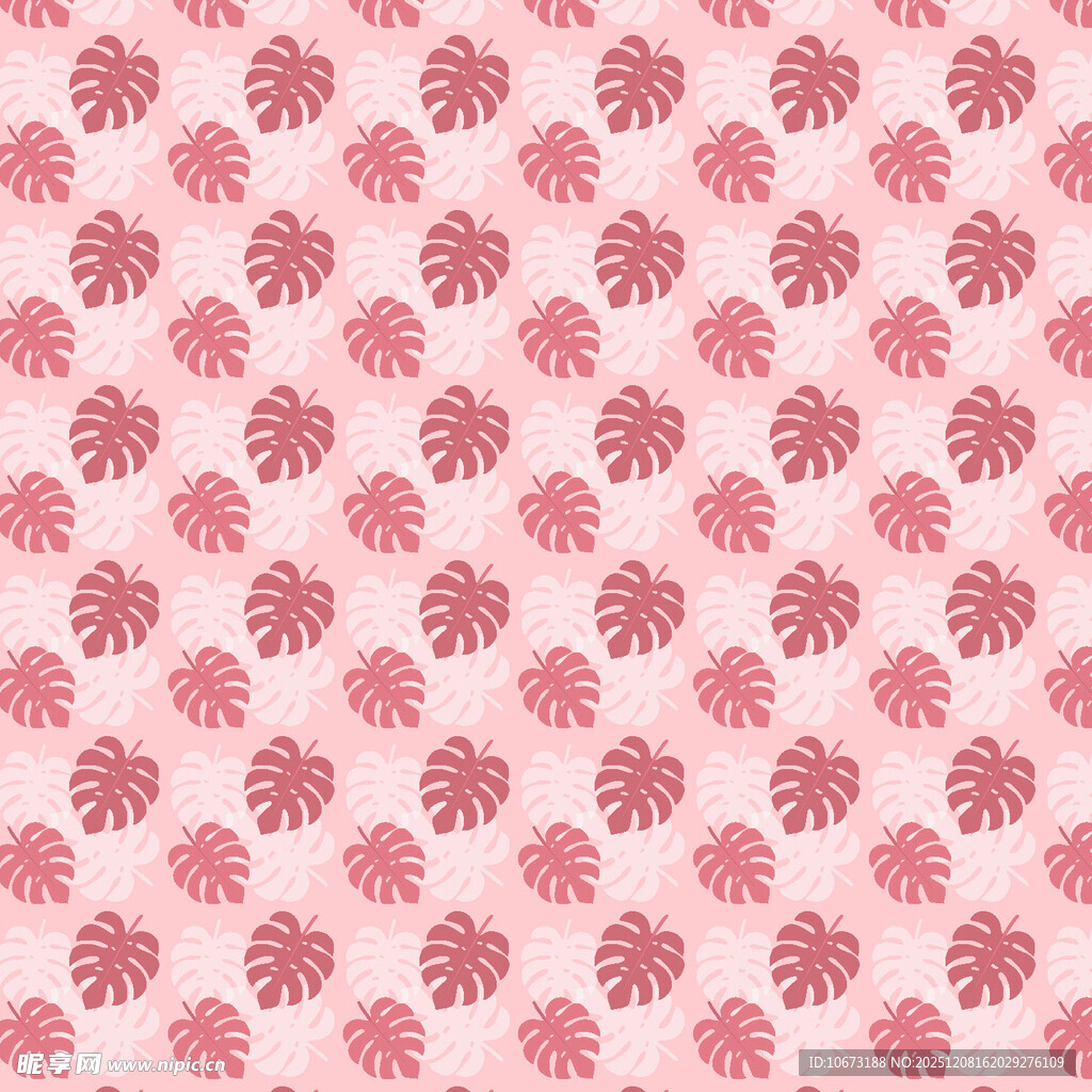 粉色棕榈叶图案背景