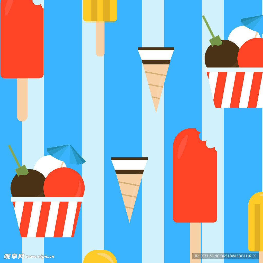 夏日缤纷冰淇淋图案