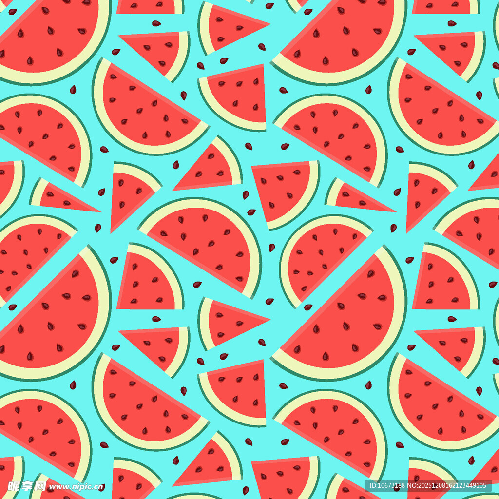 西瓜切片图案背景纹理