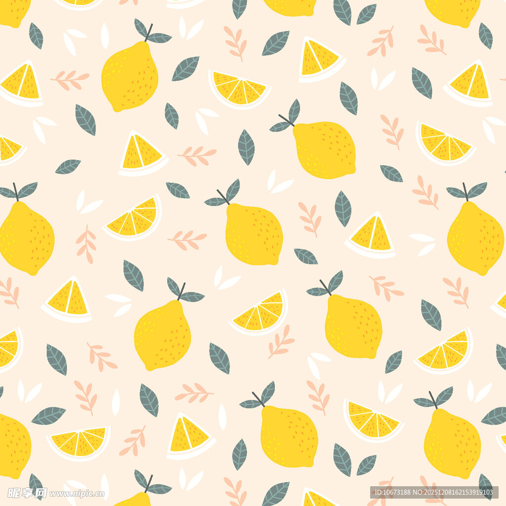 柠檬图案背景 