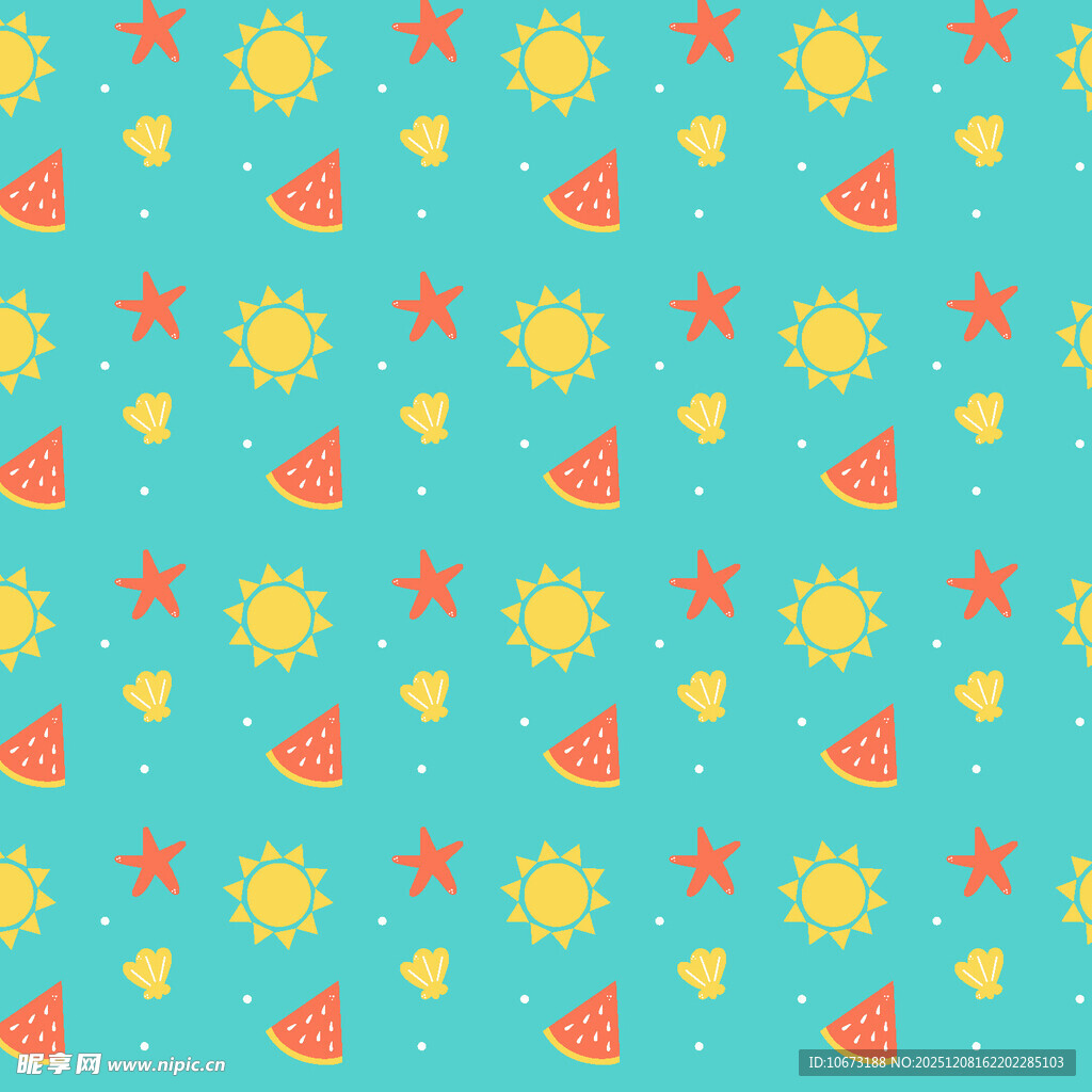 蓝色背景水果星星图案